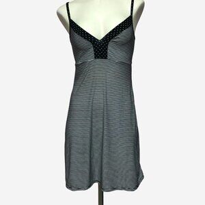 MARILYN Monroe Black & White Striped Chemise Size Small